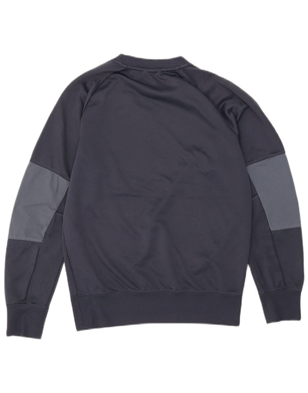 Męski sweter z grafiką Nike, mały, granatowy, z blokami kolorów, poliester
