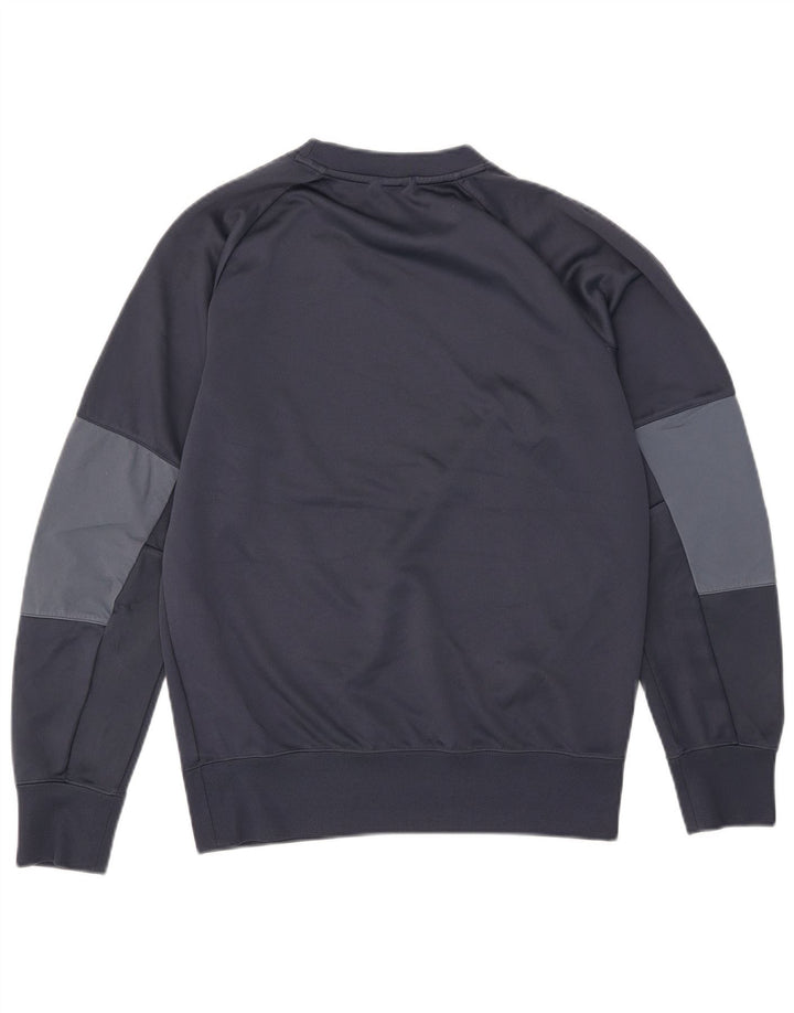Męski sweter z grafiką Nike, mały, granatowy, z blokami kolorów, poliester