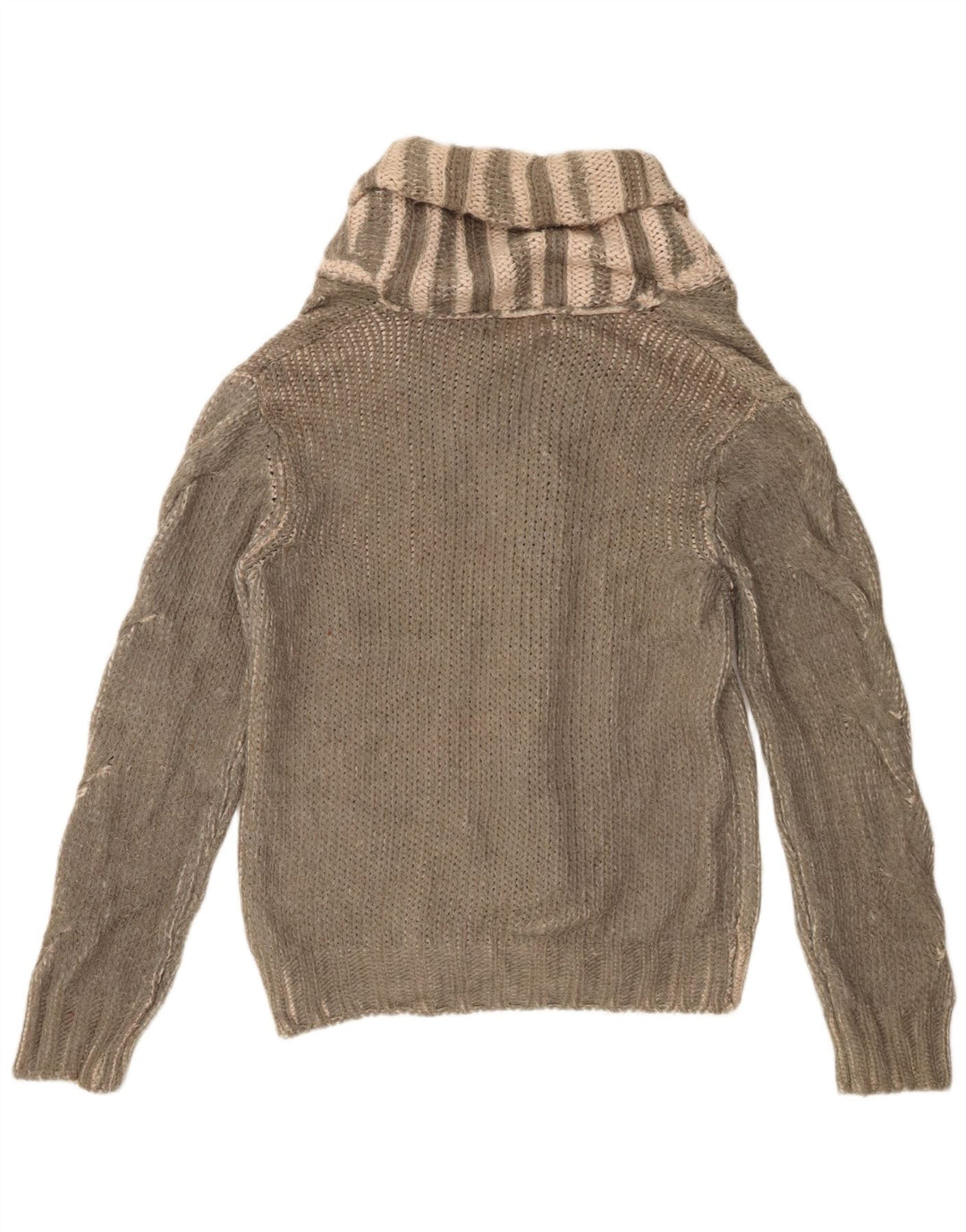 Męski sweter Zara, duży, zielony, w paski, akryl