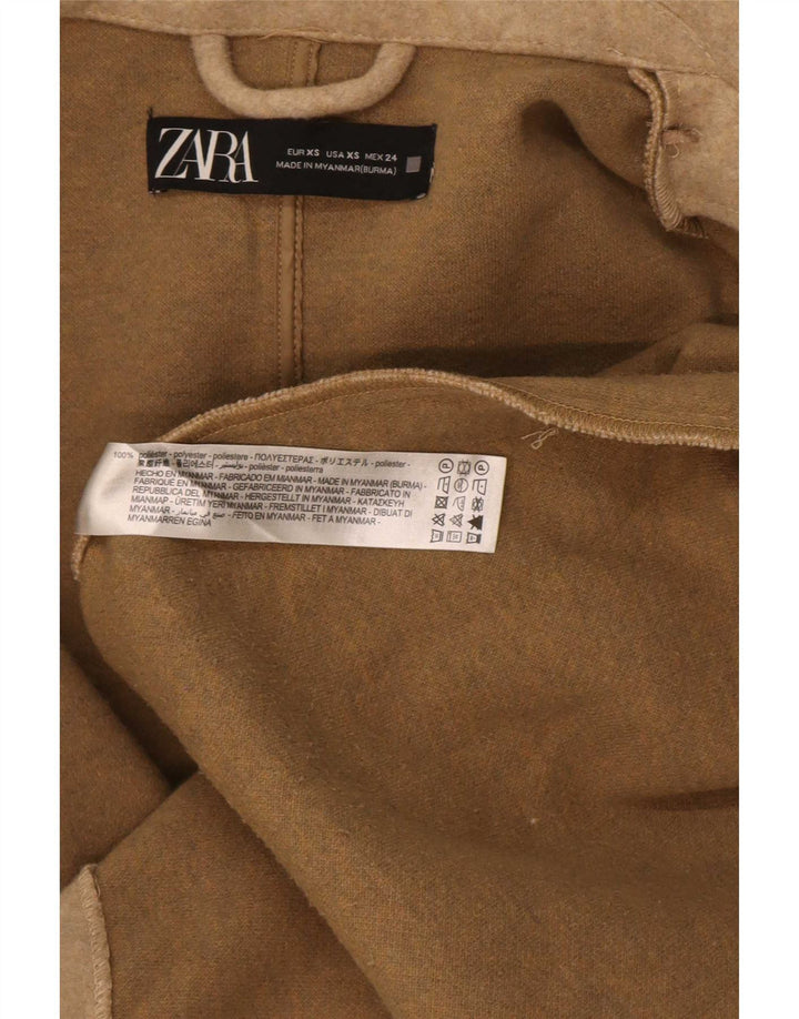 Damska, oversize'owa, otwarta marynarka Zara UK 6 XS, beżowy poliester