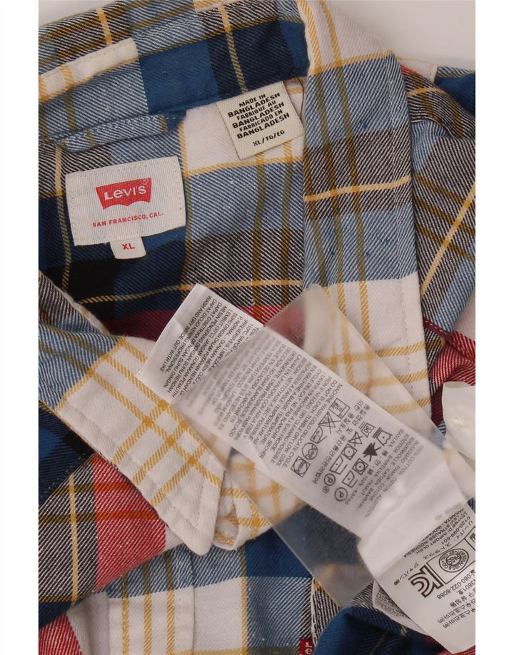 Męska koszula flanelowa Levi's XL w wielokolorową kratę, bawełniana