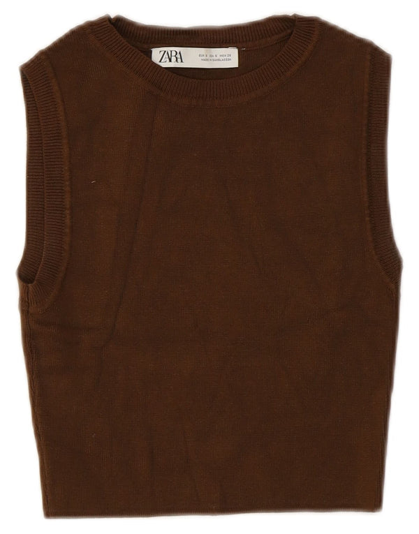 Damski podkoszulek Zara Crop Vest UK 8 Small Brown