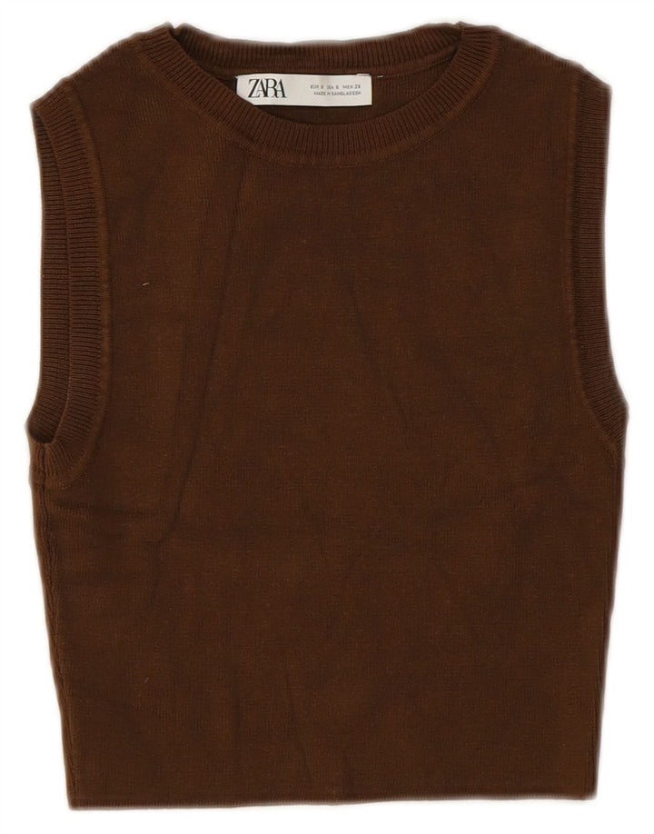 Damski podkoszulek Zara Crop Vest UK 8 Small Brown