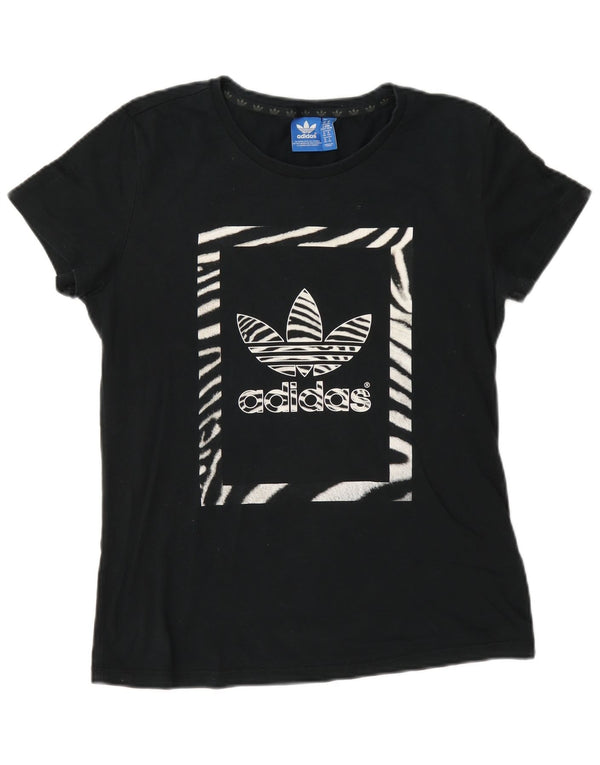 Damska koszulka graficzna Adidas Top UK 14 Średni granatowy bawełniany