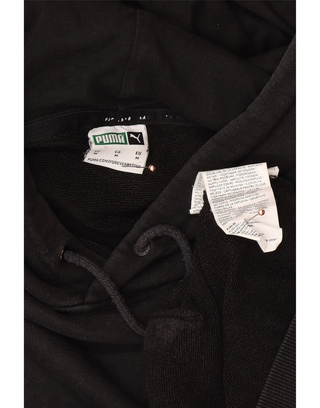 Męski sweter z kapturem PUMA, bawełna, średnia czarna, z blokami kolorów