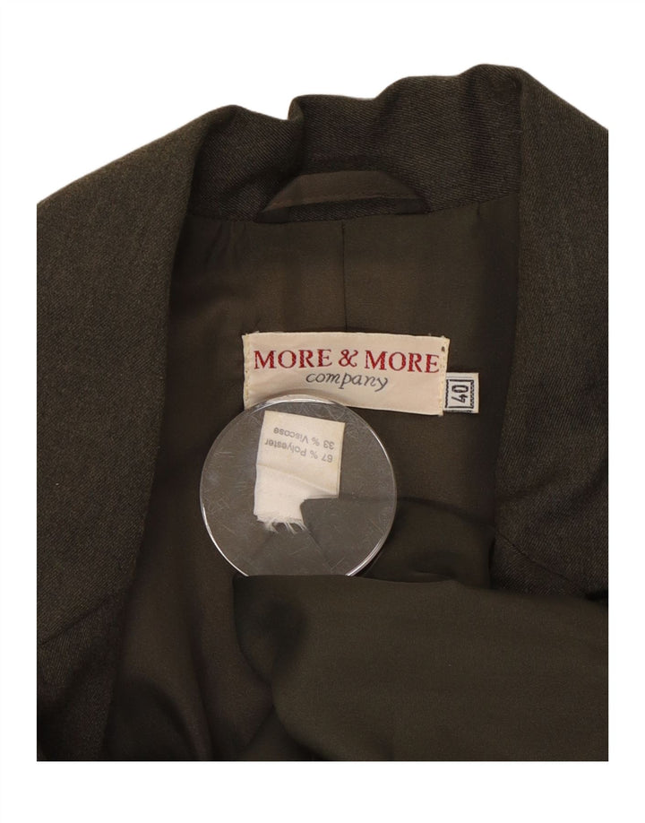 WIĘCEJ Damska marynarka zapinana na 4 guziki, EU 40, średni poliester khaki