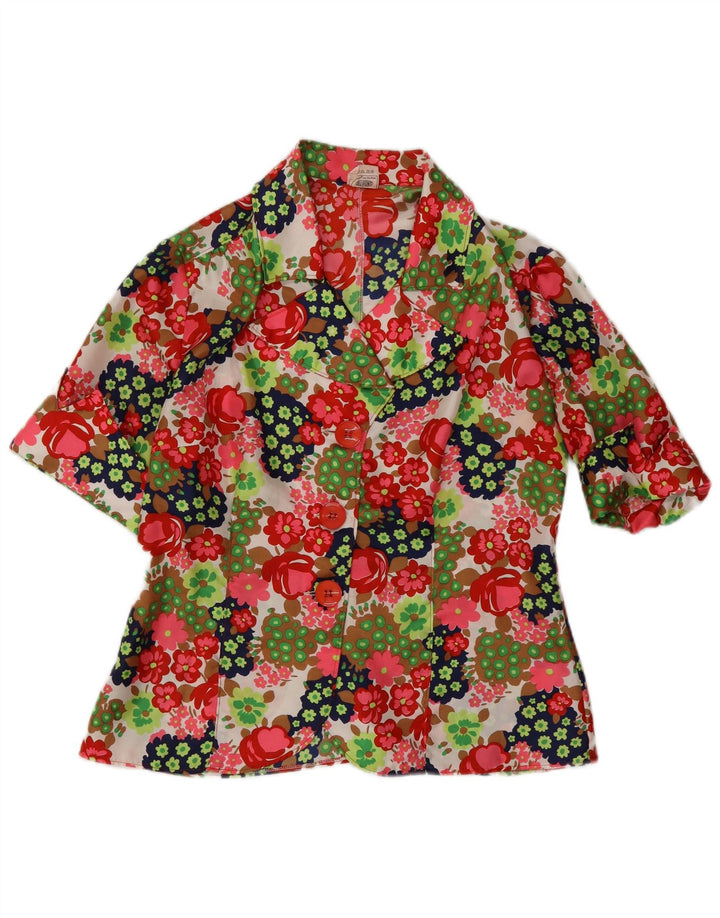 Damska marynarka z krótkim rękawem VINTAGE UK 12, średnia, wielokolorowa