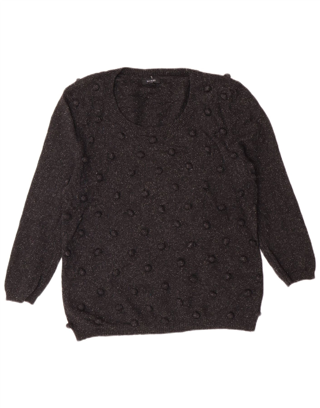 Sweter damski Hobbs z dekoltem w łódkę UK 14 Średni czarny wełniany klasyczny