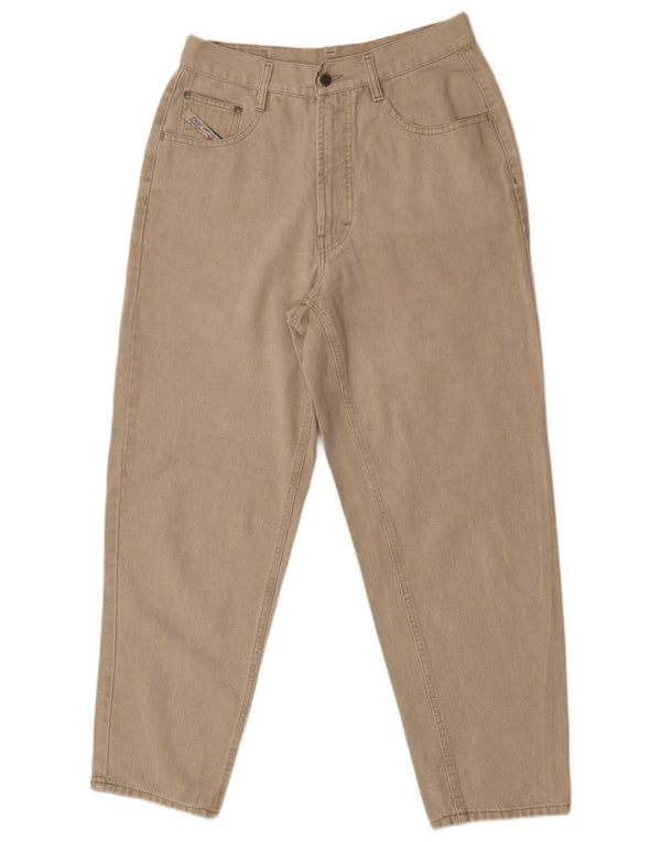 Vintage damskie dżinsy zwężane IT 42 Medium W30 L28 beżowa bawełna