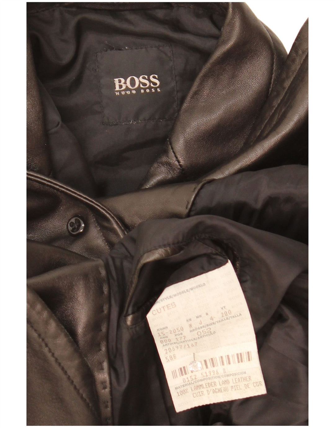 Hugo Boss Męska skórzana marynarka zapinana na 3 guziki EU 52 XL Czarna skóra