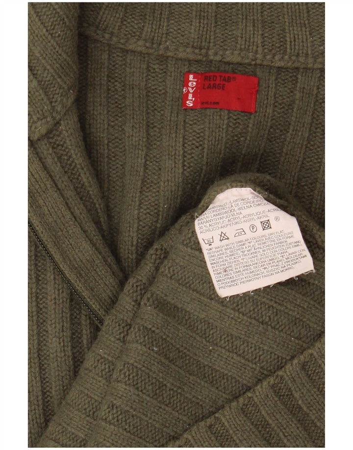 Męski sweter rozpinany Levi's z pełnym zamkiem, duża wełna khaki