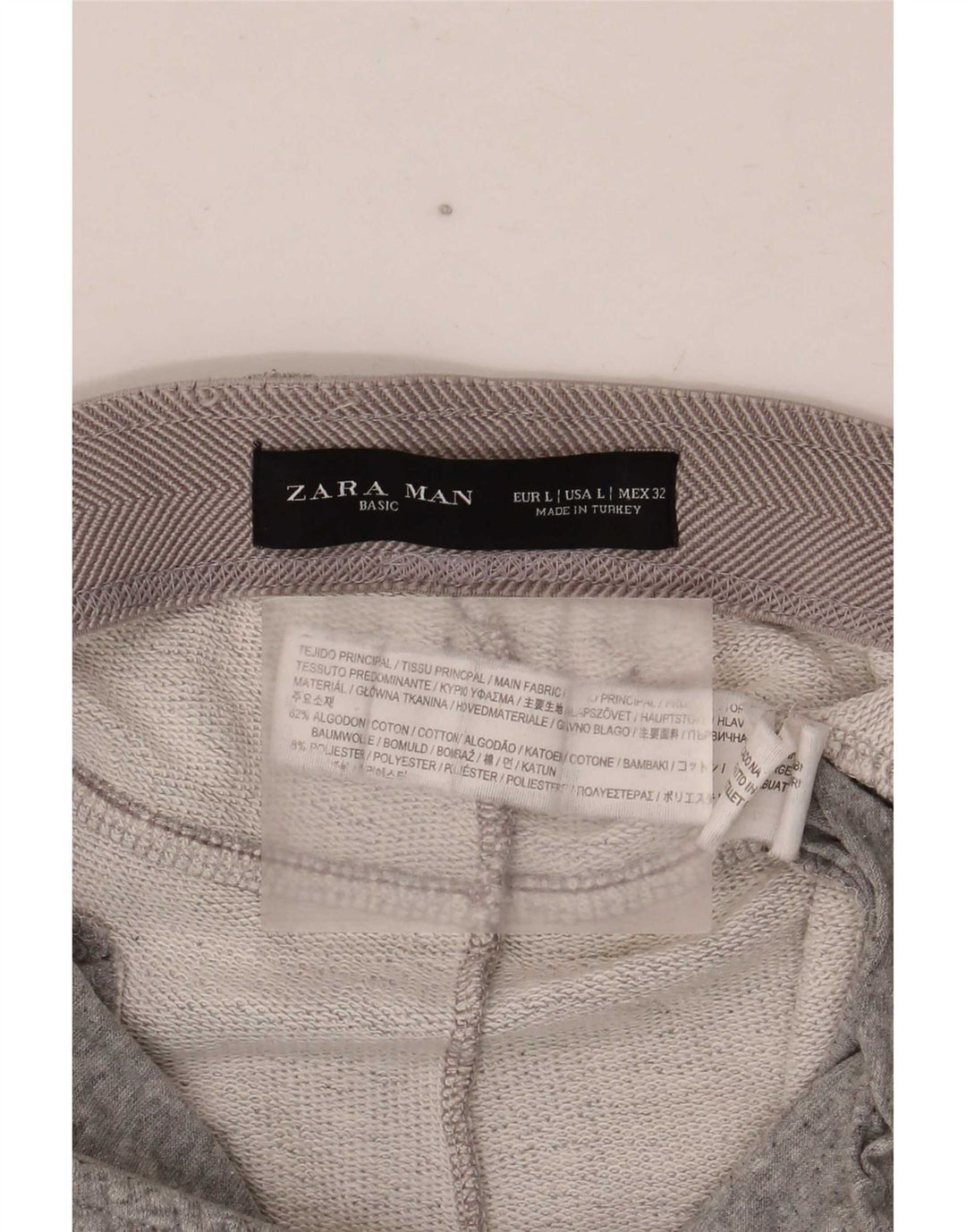 Męskie spodnie dresowe Zara Joggers, duże, szare, bawełniane w plamki