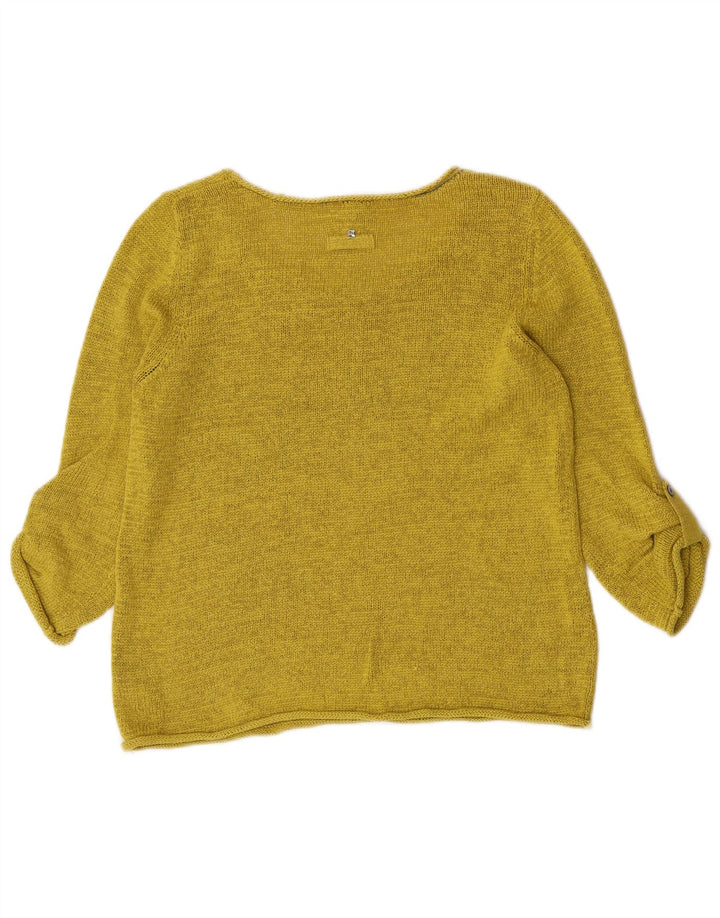 Damski sweter z rękawem 3/4 White Stuff i dekoltem w łódkę, UK 14, średni zielony