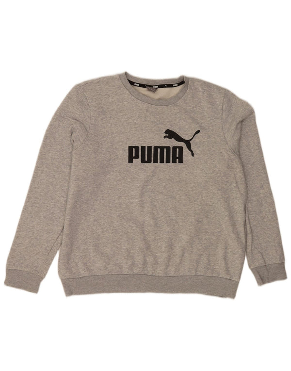 Męska bluza z grafiką Puma XL, szara, nakrapiana bawełna