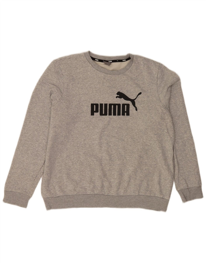 Męska bluza z grafiką Puma XL, szara, nakrapiana bawełna