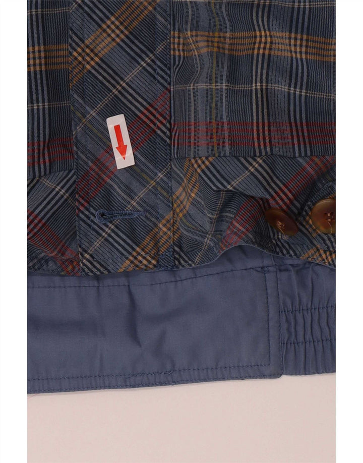 Męska kurtka bomberka vintage EU 52 XL w niebieską kratę, poliester