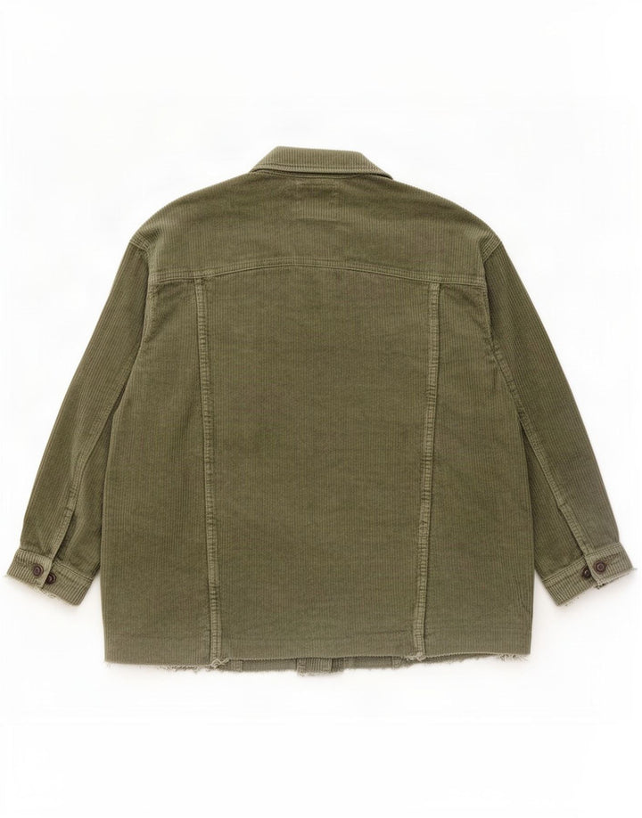 Damska, oversize'owa kurtka sztruksowa Zara UK 10, mała, bawełniana khaki