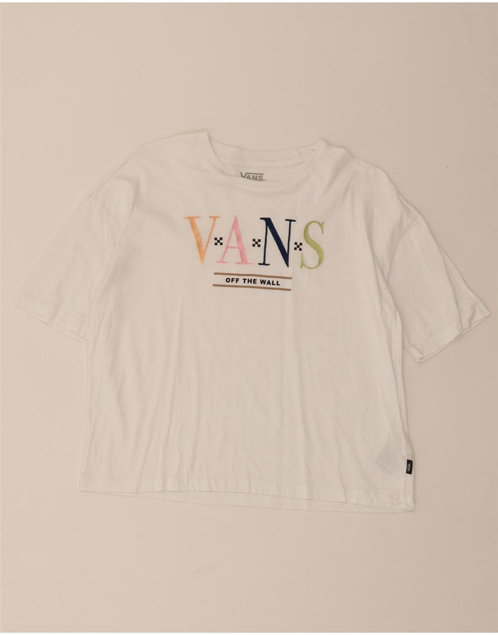 VANS Womens Oversized Graphic T-Shirt Top UK 10 Small White Cotton Vintage Vans and Second-Hand Vans from Messina Hembry 