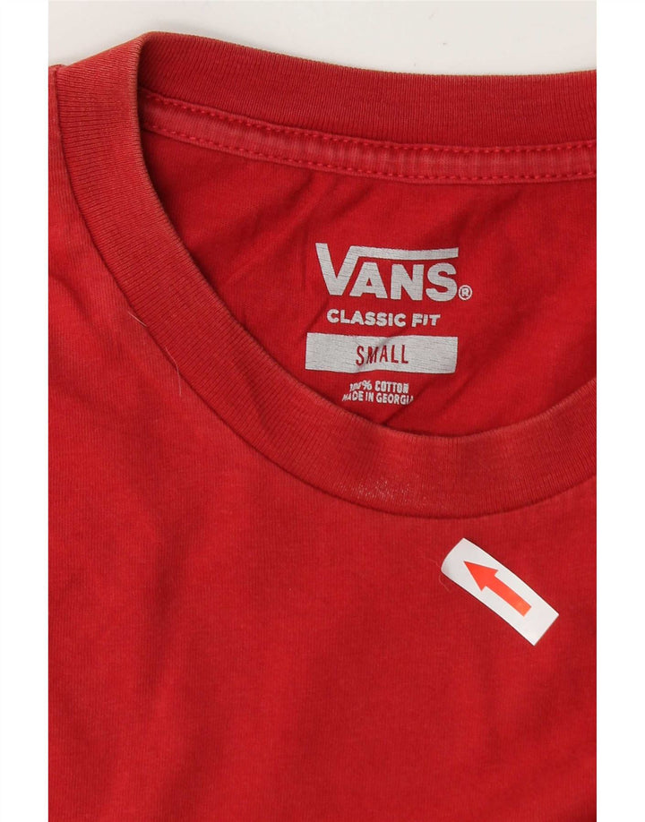 Męski T-shirt Vans o klasycznym kroju, mały, czerwony, bawełniany