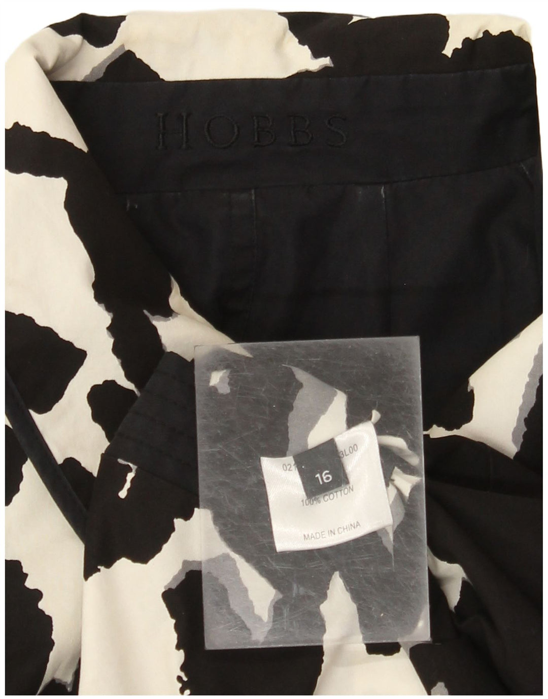 Dwustronny płaszcz damski HOBBS z abstrakcyjnym wzorem UK 16, duży czarny