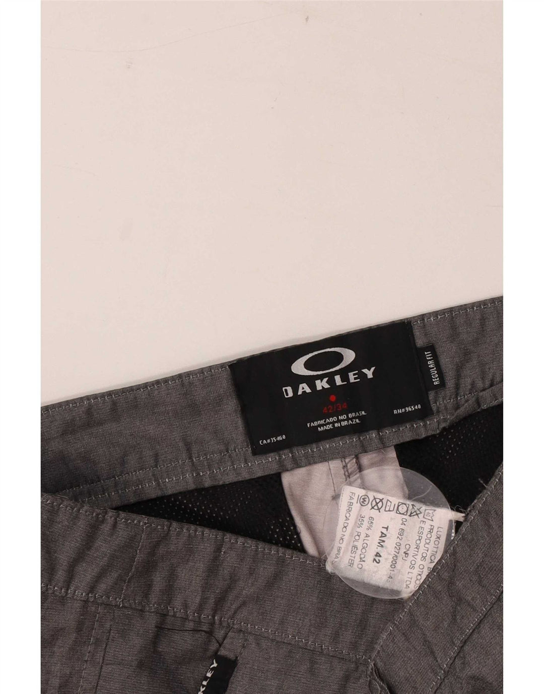 Męskie spodenki chino o regularnym kroju Oakley W34, duże, szare, bawełniane w cętki