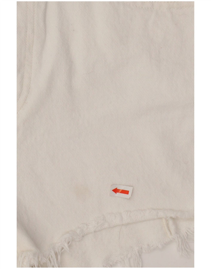 Damskie spodenki jeansowe LEVI'S 501 W27 Średniobiała bawełna