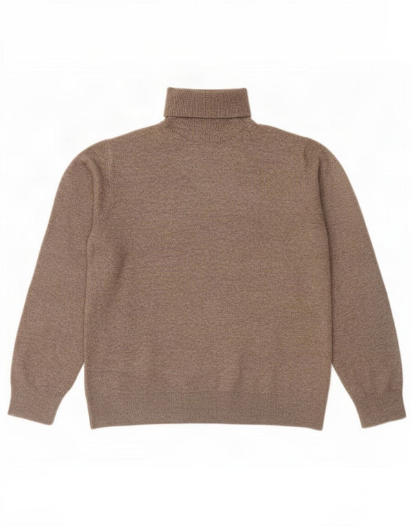 Marks & Spencer Męski sweter z golfem, średni brązowy poliester