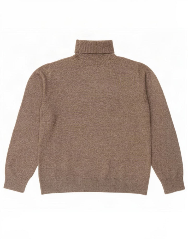 Marks & Spencer Męski sweter z golfem, średni brązowy poliester
