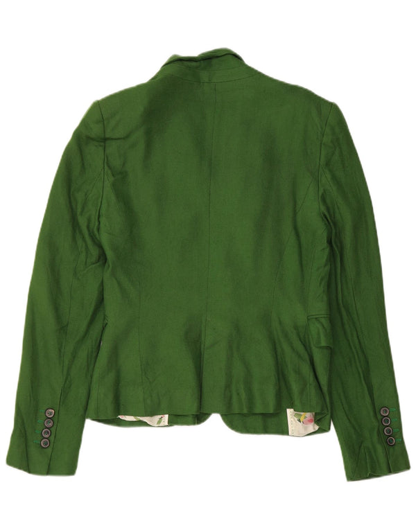 Zara Womens 1 Button Blazer Jacket UK 12 Medium Green