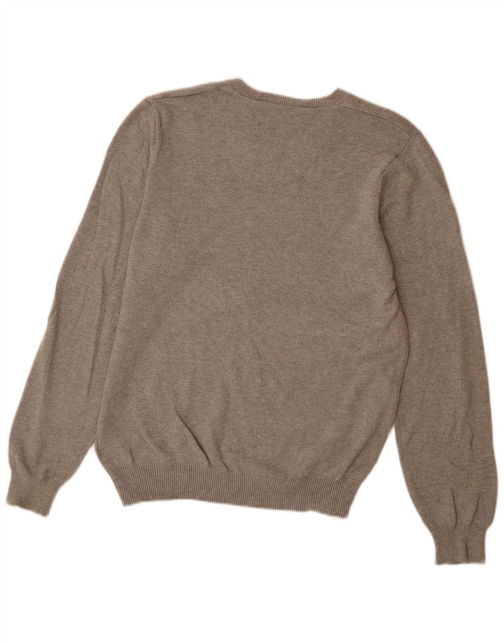 Męski sweter Marks & Spencer Blue Harbor z dekoltem w kształcie litery V, mały, szary, nakrapiany