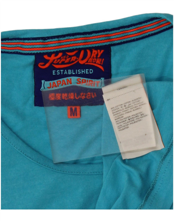 Damski top z kamizelką SUPERDRY Graphic UK 12, bawełniany, średni niebieski