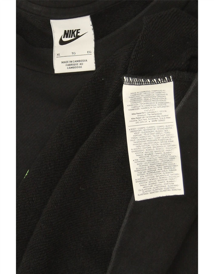 Męska bluza z grafiką Nike, XL, czarna, z blokami kolorów, bawełniana