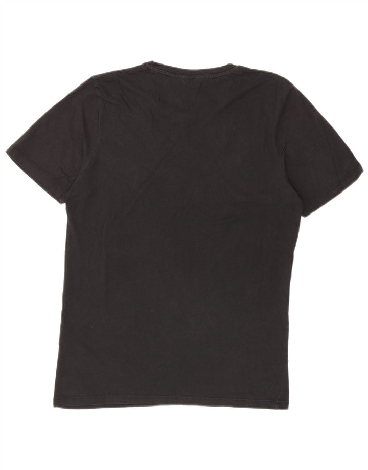 Męska koszulka z grafiką JACK & JONES, średnia czarna, bawełniana