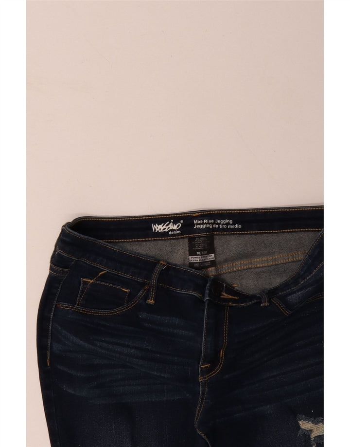 Damskie jeansy skinny MOSSIMO w trudnej sytuacji, ze średnim stanem, US 10, średnie, W30 L27, niebieskie