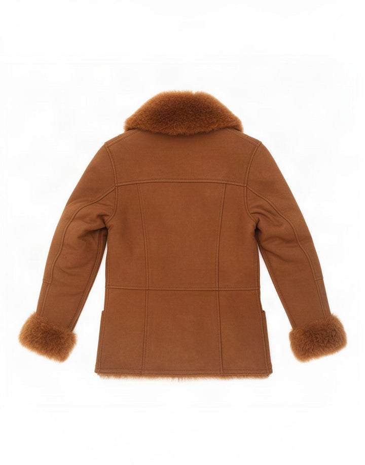 Vintage damska kurtka Shearling UK 8 Small Brown