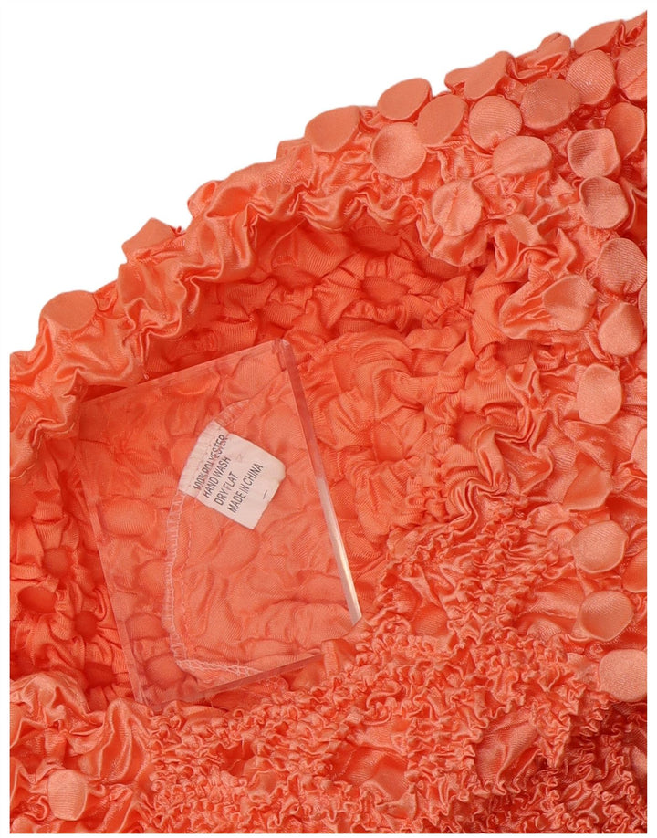 Vintage damska bluzka z krótkim rękawem 3/4, UK 10, mały, czerwony poliester