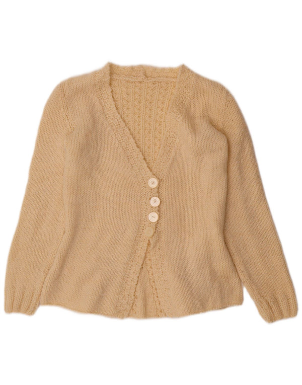 Sweter damski w stylu vintage, kardigan UK 12, średni beż