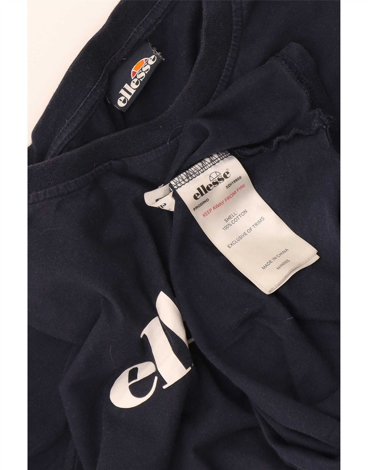 Męska koszulka z grafiką Ellesse Top, średnia, granatowa bawełna