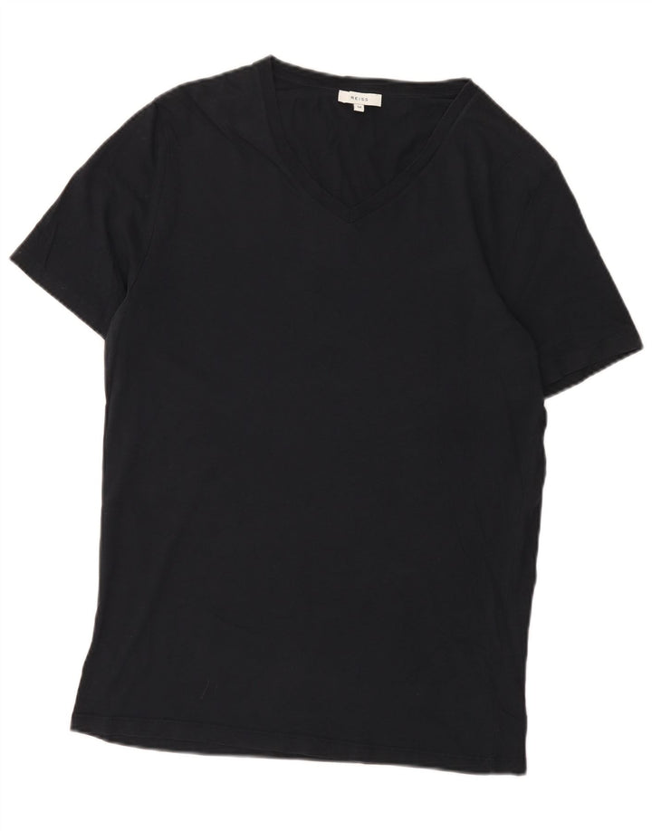 T-shirt męski Reiss Top, średni czarny, bawełniany