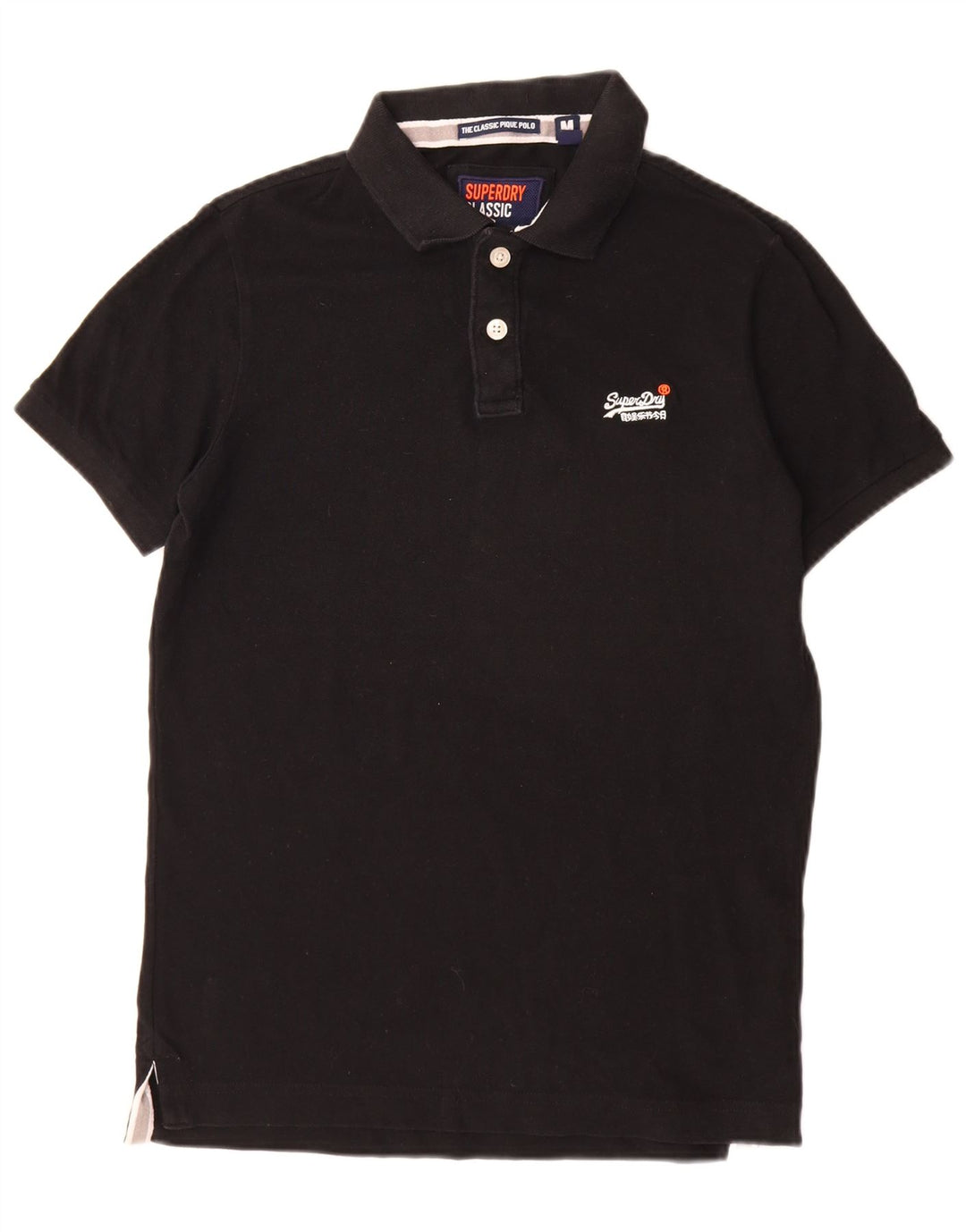 Męska koszulka polo Superdry o klasycznym kroju, średnia czarna, bawełniana