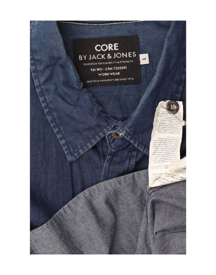 JACK & JONES Mens Denim Shirt Large Blue Cotton Vintage Jack & Jones and Second-Hand Jack & Jones from Messina Hembry 