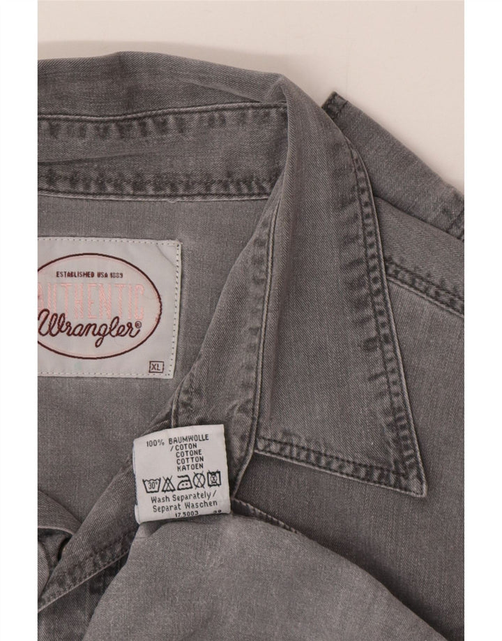 Męska koszula dżinsowa Wrangler XL, szara, bawełniana