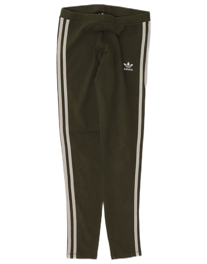 Legginsy damskie Adidas UK 8, małe, bawełniane w kolorze khaki