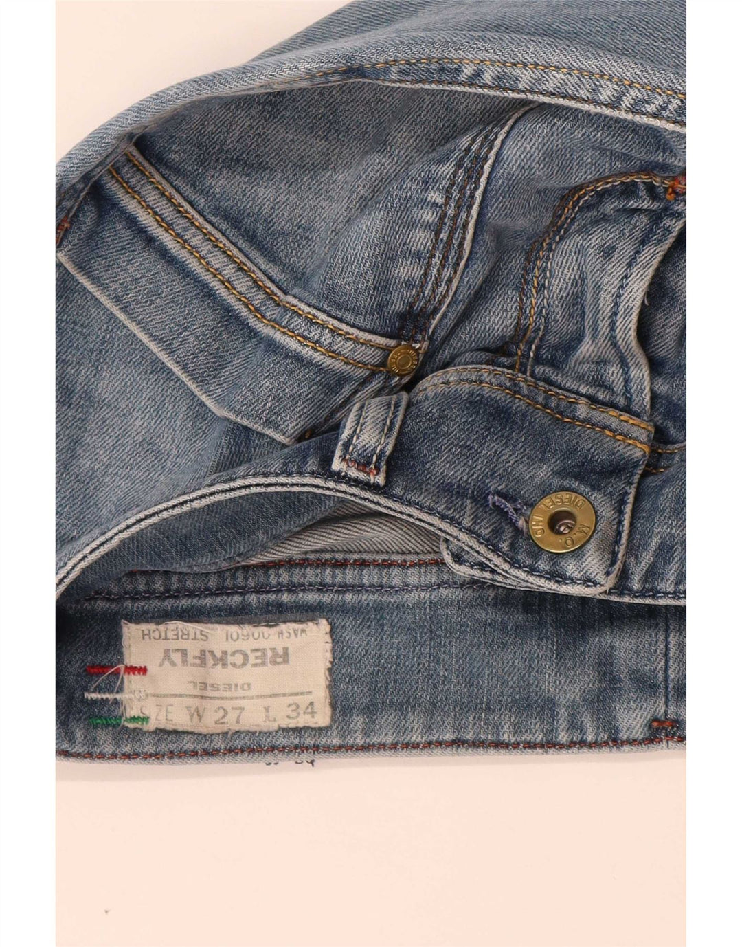 Damskie jeansy Diesel Reckfly Straight W27 L32 Niebieskie bawełniane
