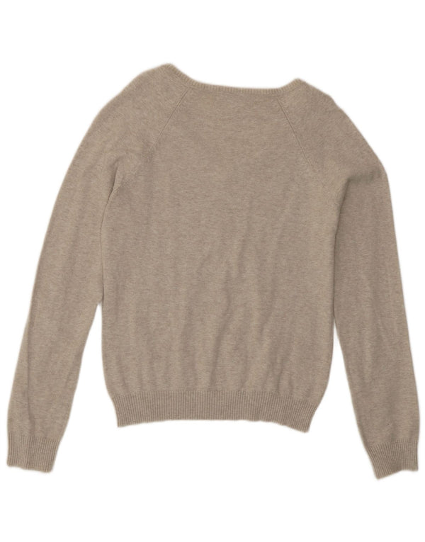 Sweter damski Zara z dekoltem w kształcie litery V, UK 14, duży, beżowy