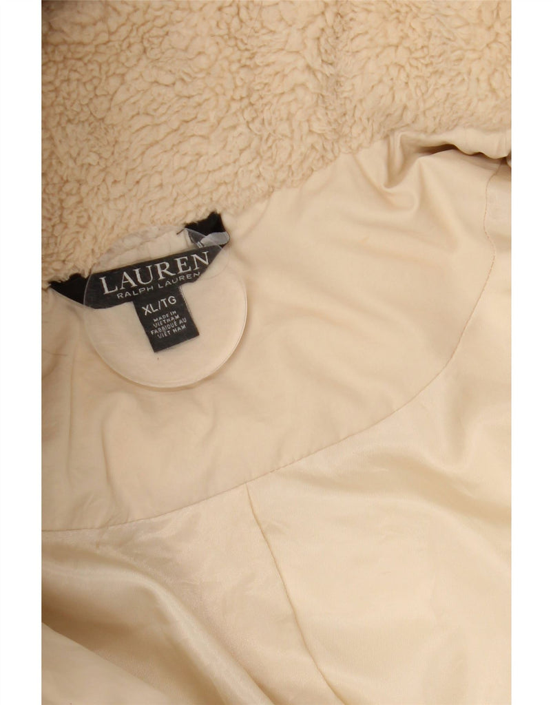 RALPH LAUREN Womens Hooded Padded Jacket UK 18 XL Beige Polyester Vintage Ralph Lauren and Second-Hand Ralph Lauren from Messina Hembry 