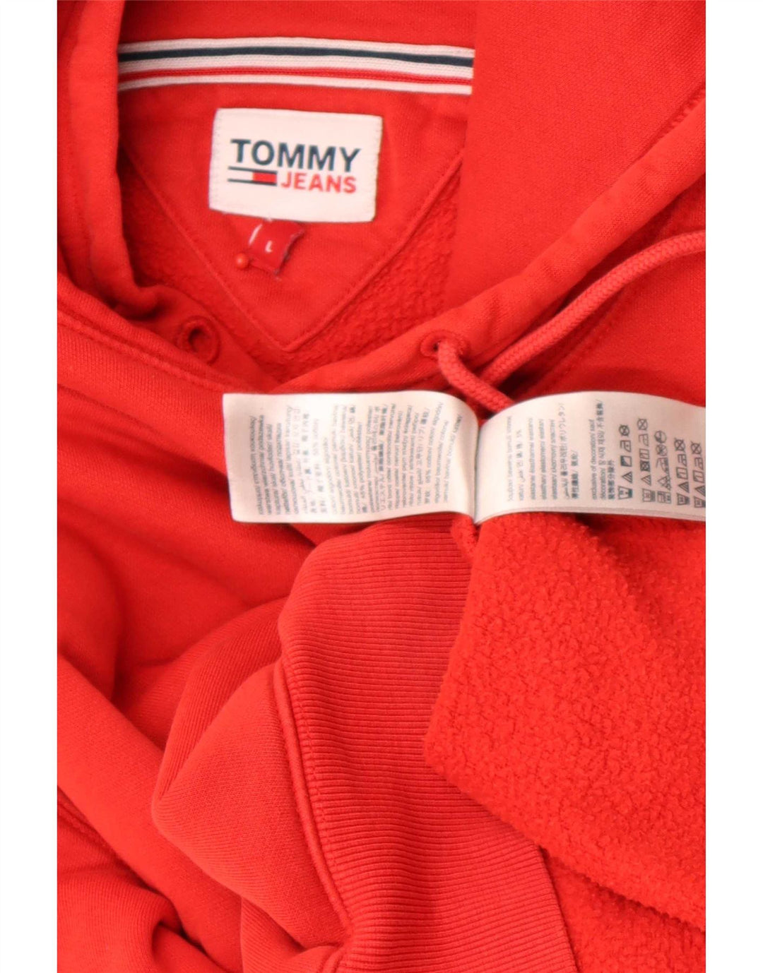 Męski sweter z kapturem Tommy Hilfiger, duży, czerwony, bawełniany