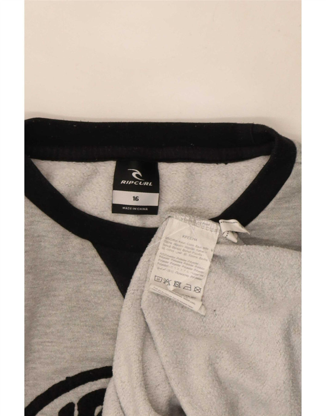 Bluza chłopięca Rip Curl z grafiką, 15-16 lat, szara, bawełniana w bloki kolorów