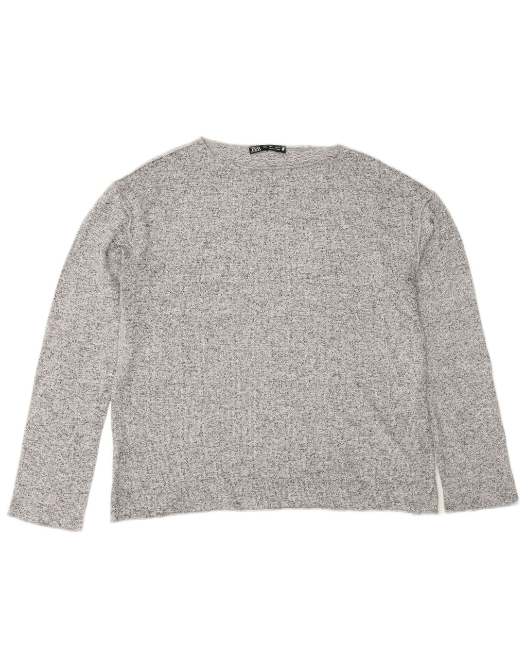 Damski top z długim rękawem Zara UK 10 Small, szara, nakrapiana wiskoza