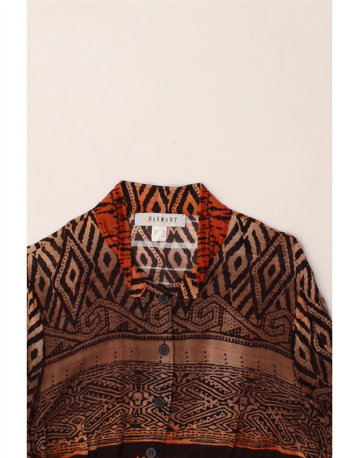 CHARMANT Womens Shirt Blouse UK 14 Large Multicoloured Argyle/Diamond Vintage Charmant and Second-Hand Charmant from Messina Hembry 